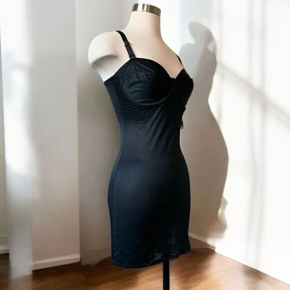Vintage Bodyslimmers Shapewear Satin Mini Dress Nightgown Slip 34D - Picture 2 of 6